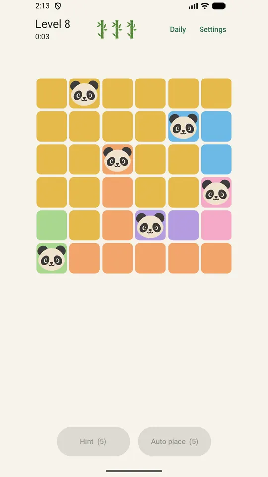 The puzzle solved screen